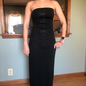 Black strapless dress